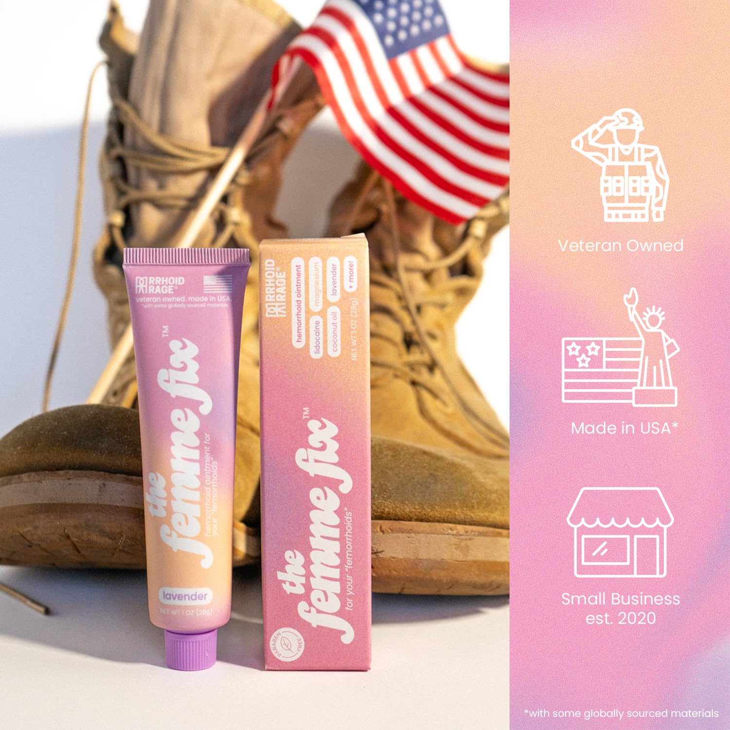 Rrhoid Rage Femme Fix veteran-owned USA-made quality.