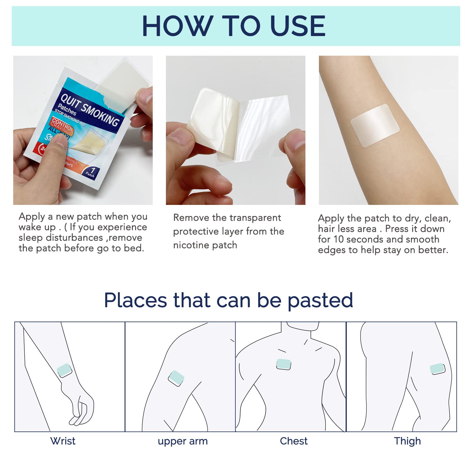 RSGRT Patch applied to clean skin shows easy daily wear.