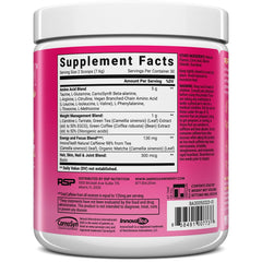 RSP AminoLean ingredients display featuring vegan amino acids and biotin benefits.
