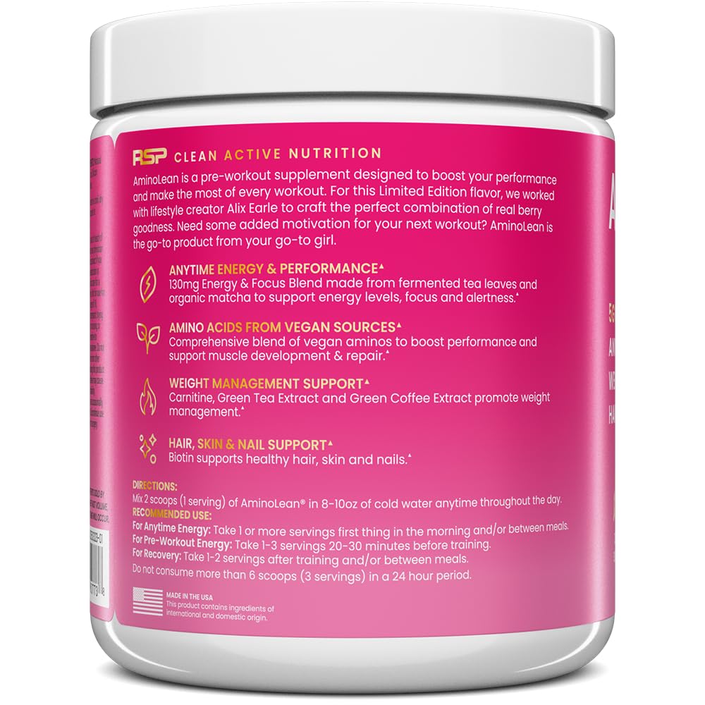 RSP NUTRITION AminoLean Berry Elixir packaging box ready to ship.