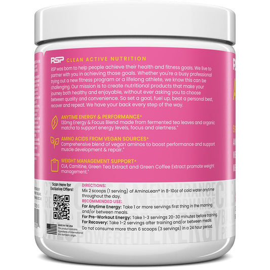 RSP NUTRITION AminoLean energy-boosting powder for steady focus