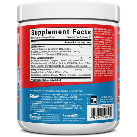 AminoLean ICEE scoop prepared for a quick pre-workout serving
