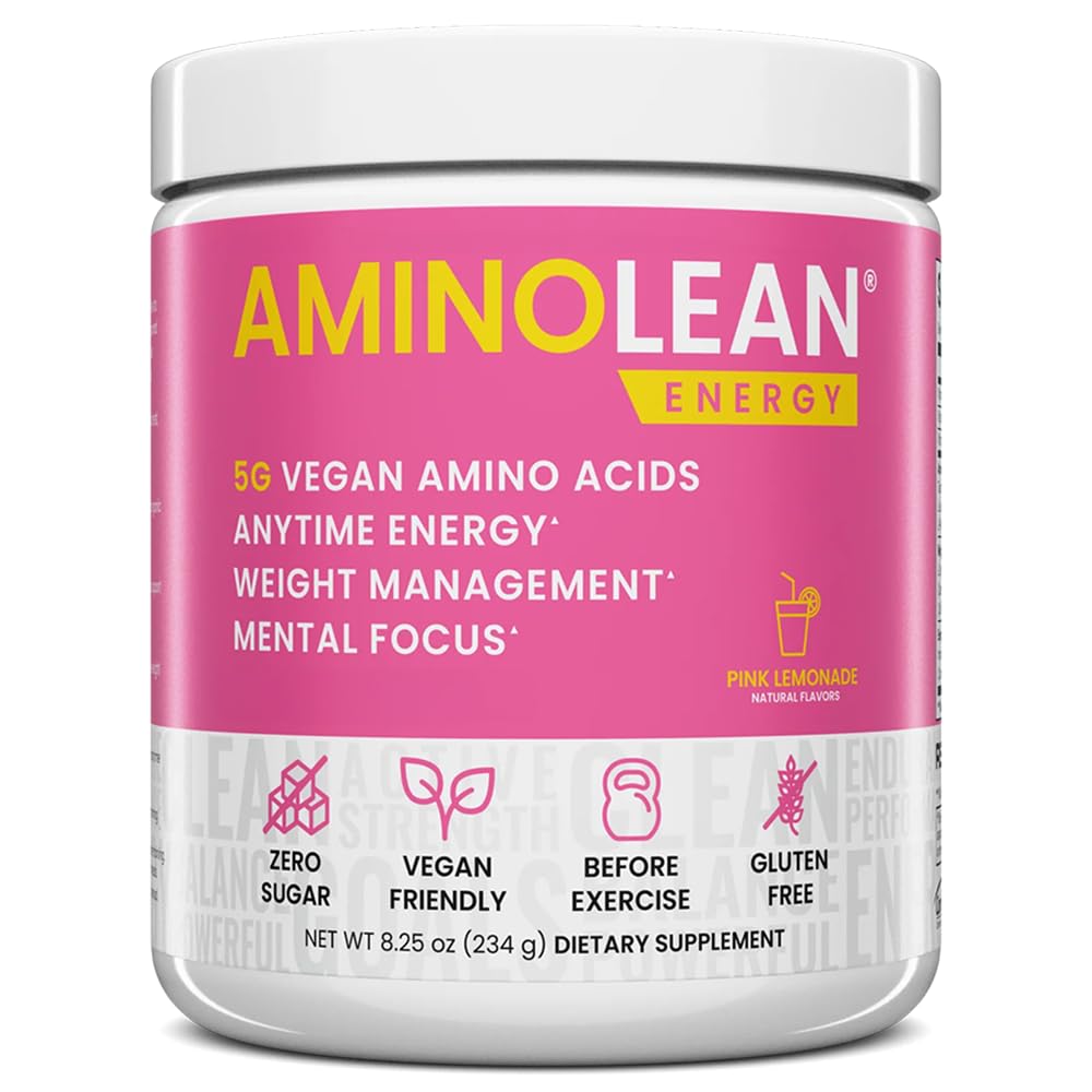 RSP NUTRITION AminoLean pink lemonade tub for a refreshing pre-workout energy boost