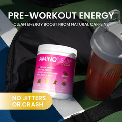RSP AminoLean Berry Elixir scoop highlighting convenient pre-workout serving.