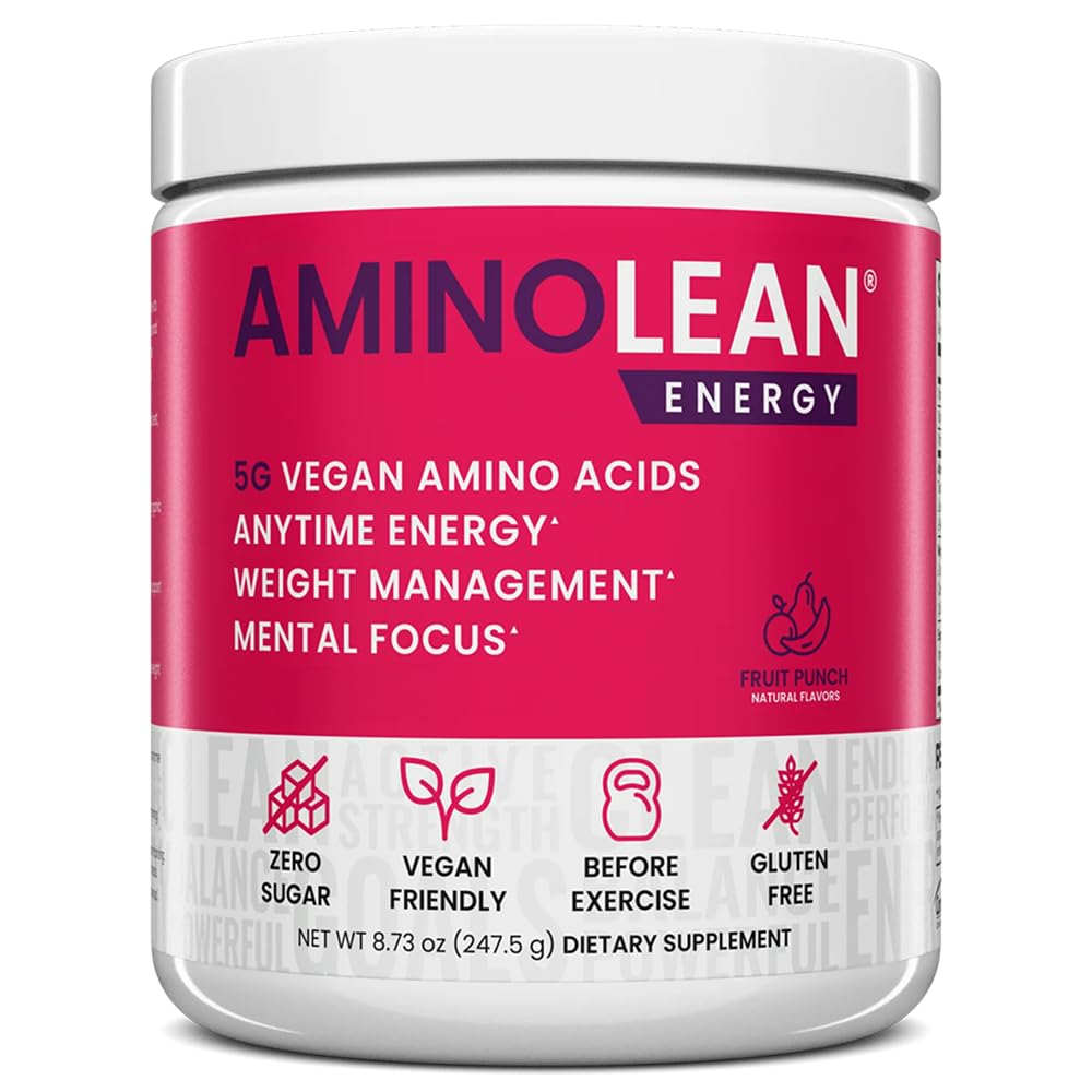 AminoLean by RSP Nutrition front of tub signaling pre-workout energy