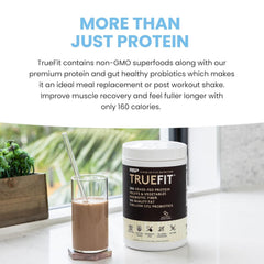 RSP TrueFit gluten-free and soy-free ingredients label emphasizing clean nutrition.