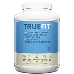 RSP TrueFit high fiber protein powder bag highlighting fiber-rich formula for daily use.