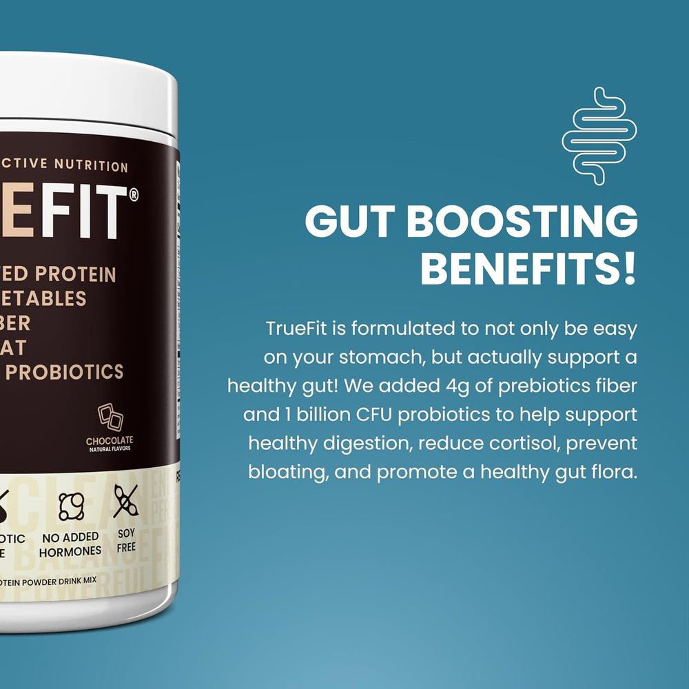 RSP TrueFit meal replacement shake glass illustrating a low-cal, filling breakfast.