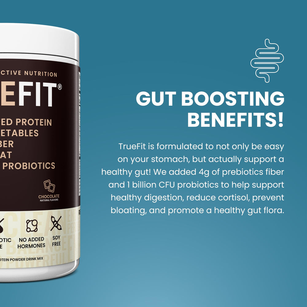 TrueFit shaker ready for post-workout recovery with probiotics.