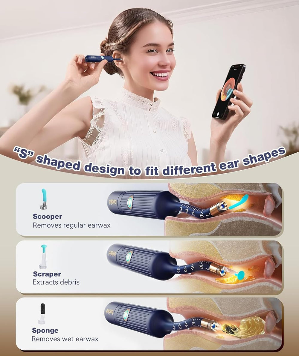 RSRNKXC HD ear cleaner real-time view for safer cleaning.