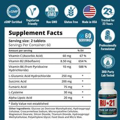 RU-21 liver-support concept depicted as toxin reduction and daytime vitality.