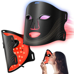 RubraVive LED Light Mask shows face illumination with 64 LEDs on the inner surface for at-home skincare.