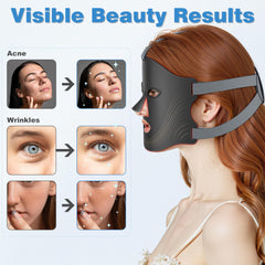 RubraVive LED Light Mask used at home for non-invasive light therapy sessions.