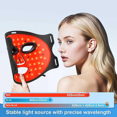 Close-up of RubraVive mask inner surface with 64 LEDs ready for facial sessions.