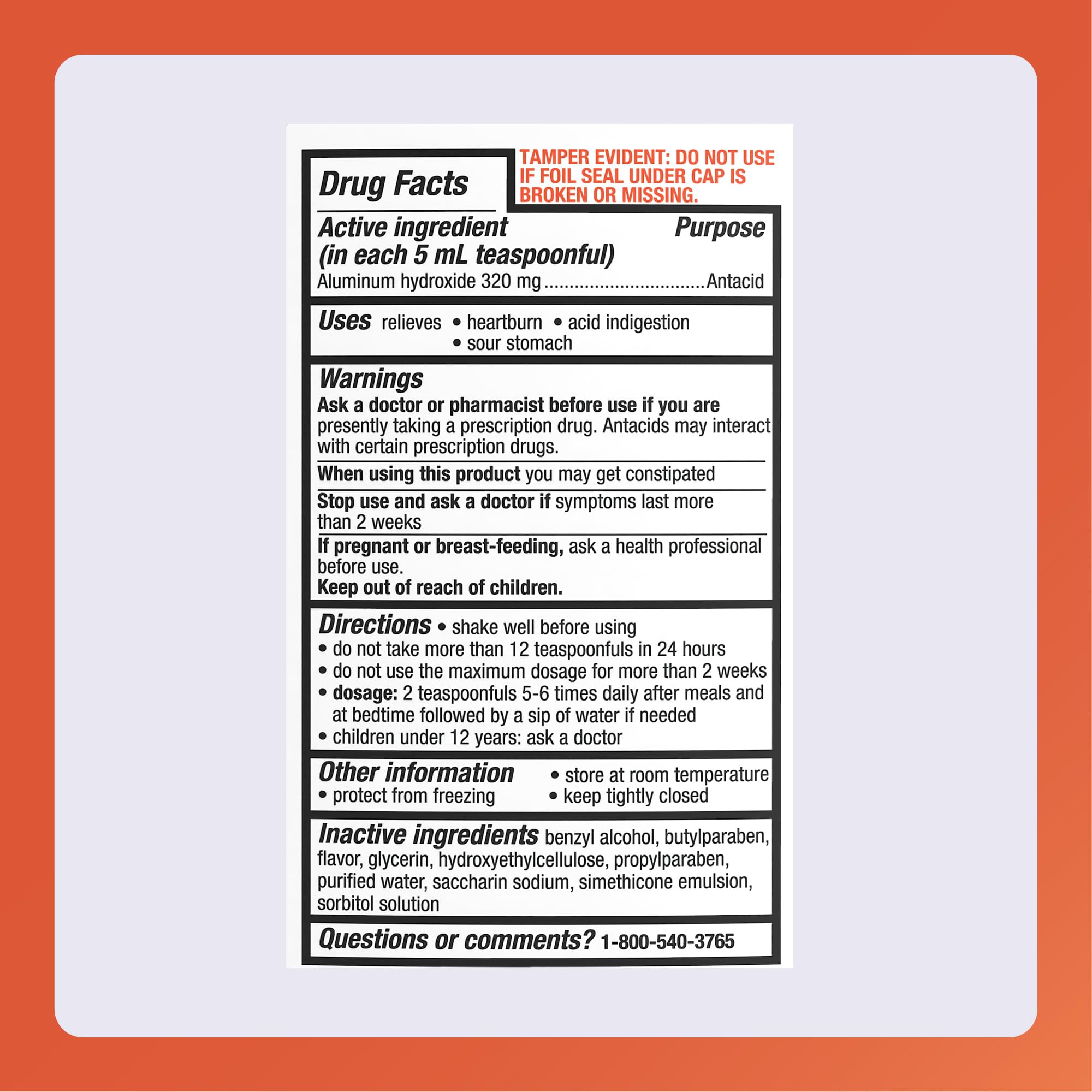 Rugby Laboratories sixteen-ounce two-pack offers ongoing antacid relief