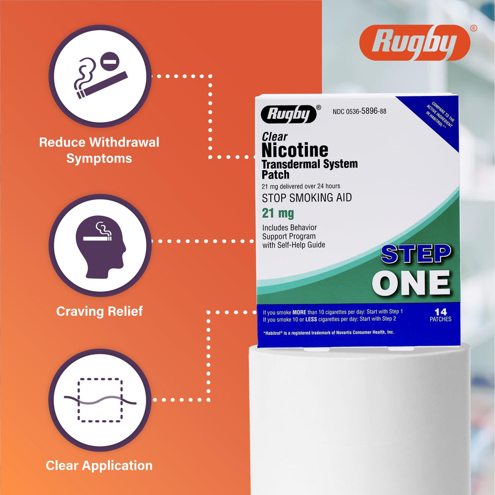 Rugby Laboratories patch on dry, clean skin for secure wear
