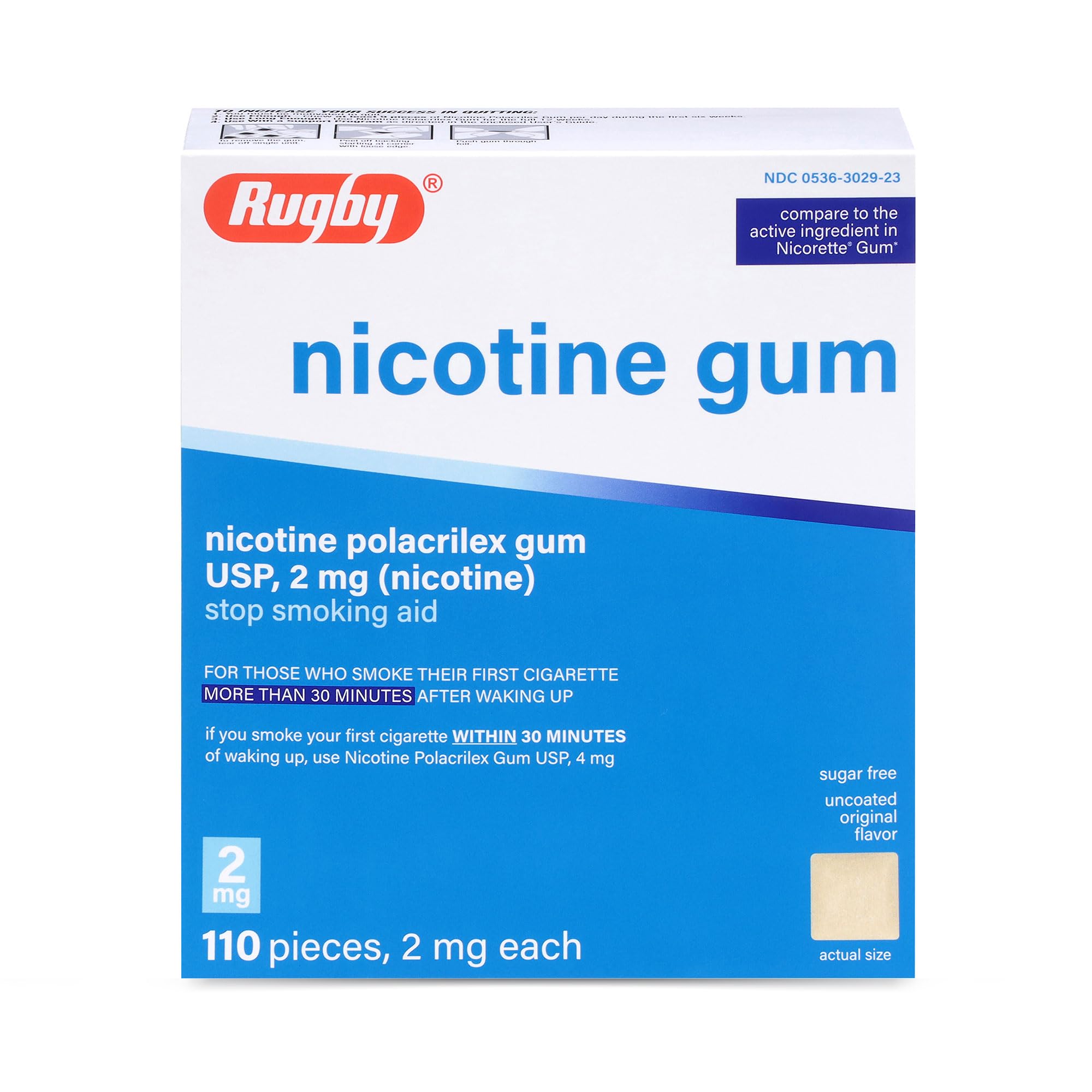 Rugby Laboratories Polacrilex 2mg gum original flavor front pack view for brand trust
