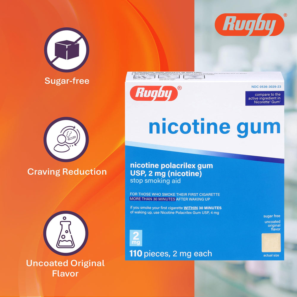 Rugby Laboratories polacrilex gum blister pack preserves freshness