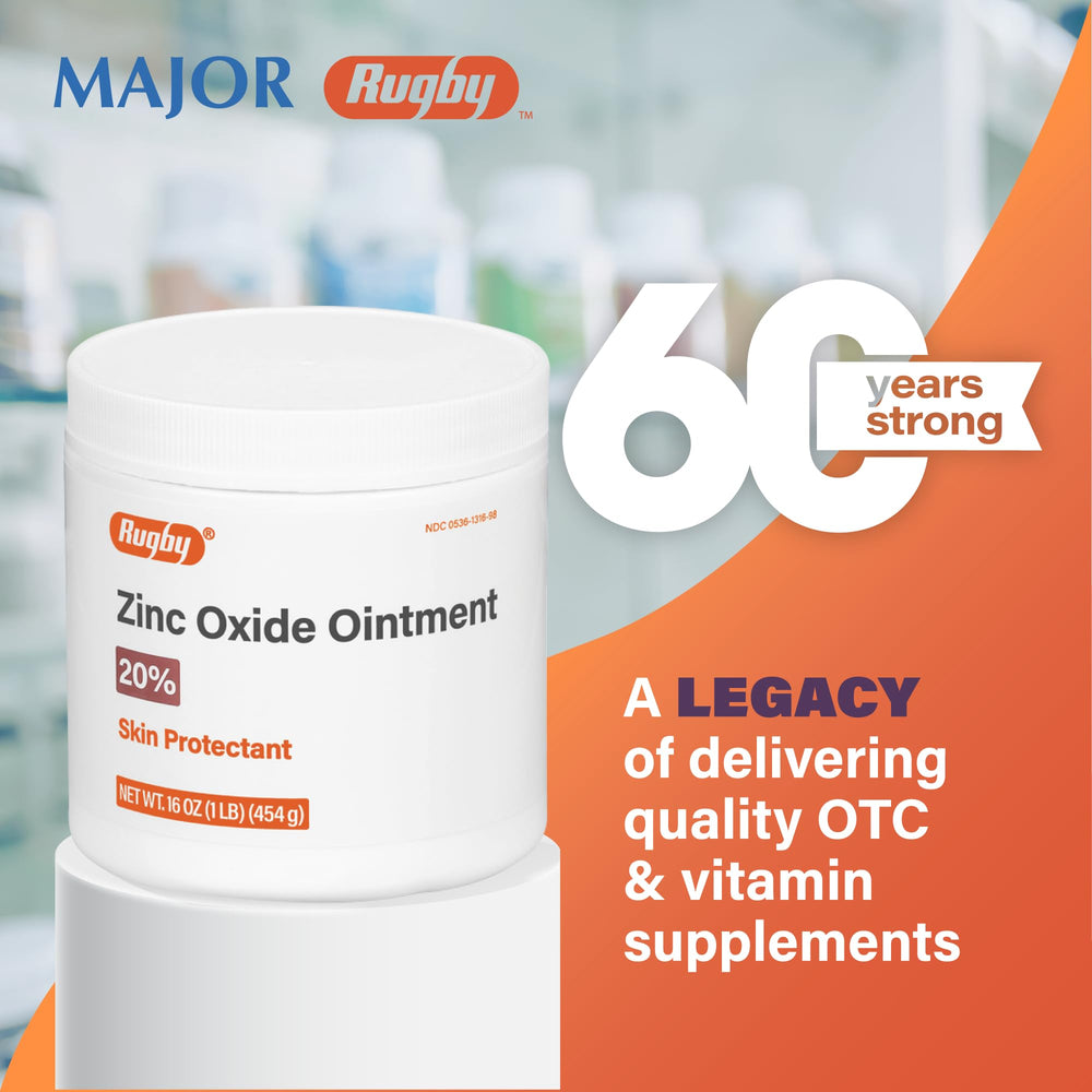 Jar closeup of Rugby zinc oxide ointment showing creamy texture.