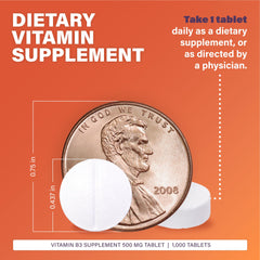 Rugby Niacin 500mg tablets pouring from bottle for daily use.