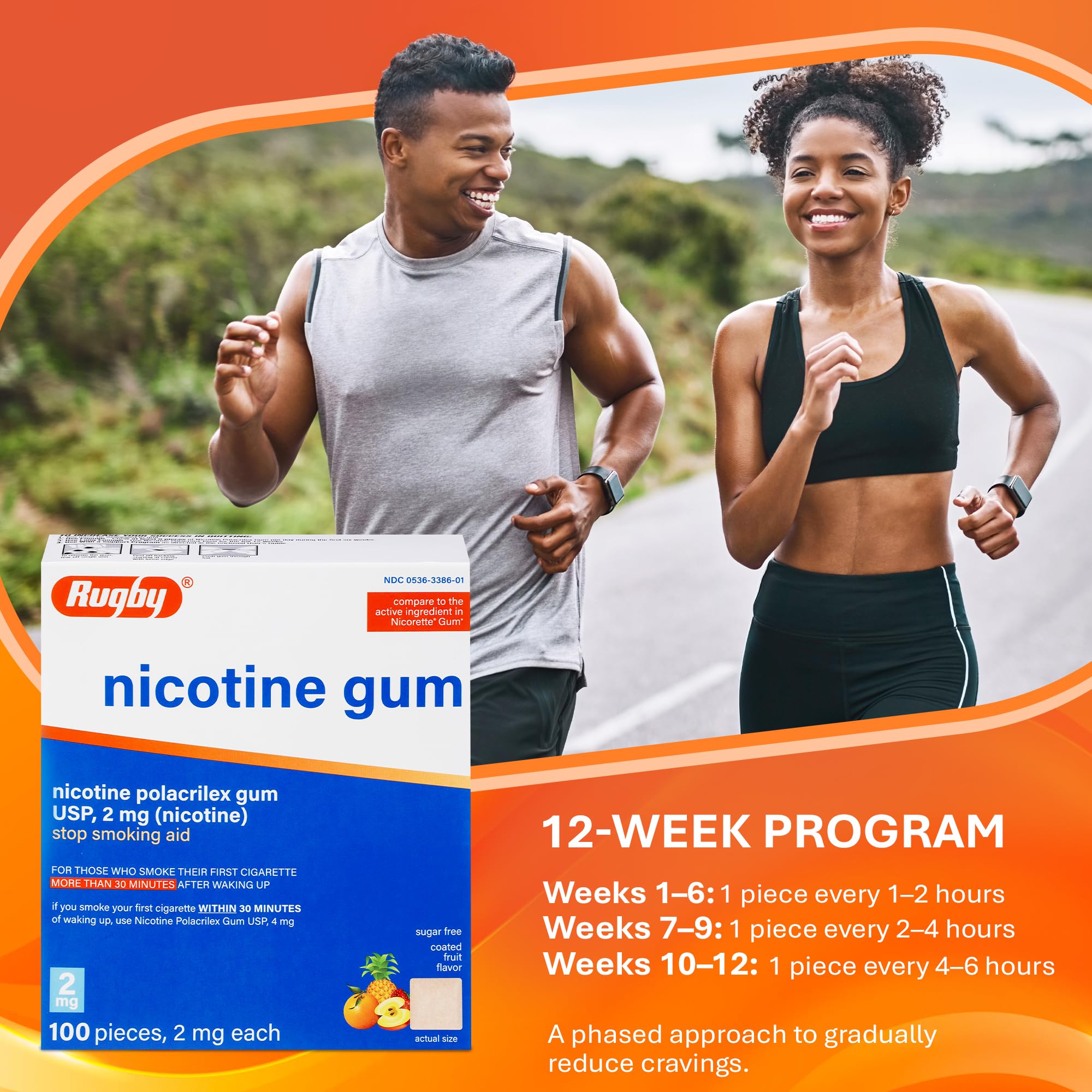 Rugby sugar-free fruit flavor gum is pleasant and sugar-free for daily use.