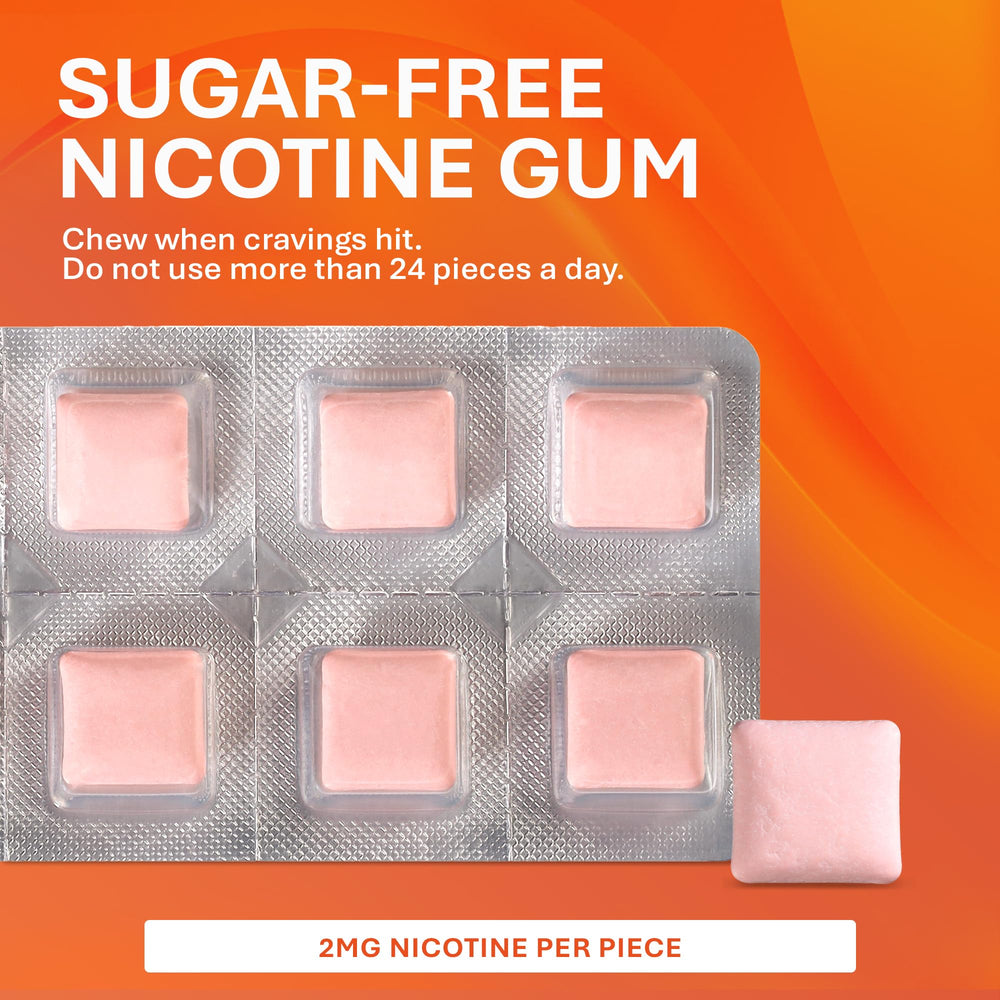 Rugby Polacrilex gum cinnamon 100-count box supports daily quit steps