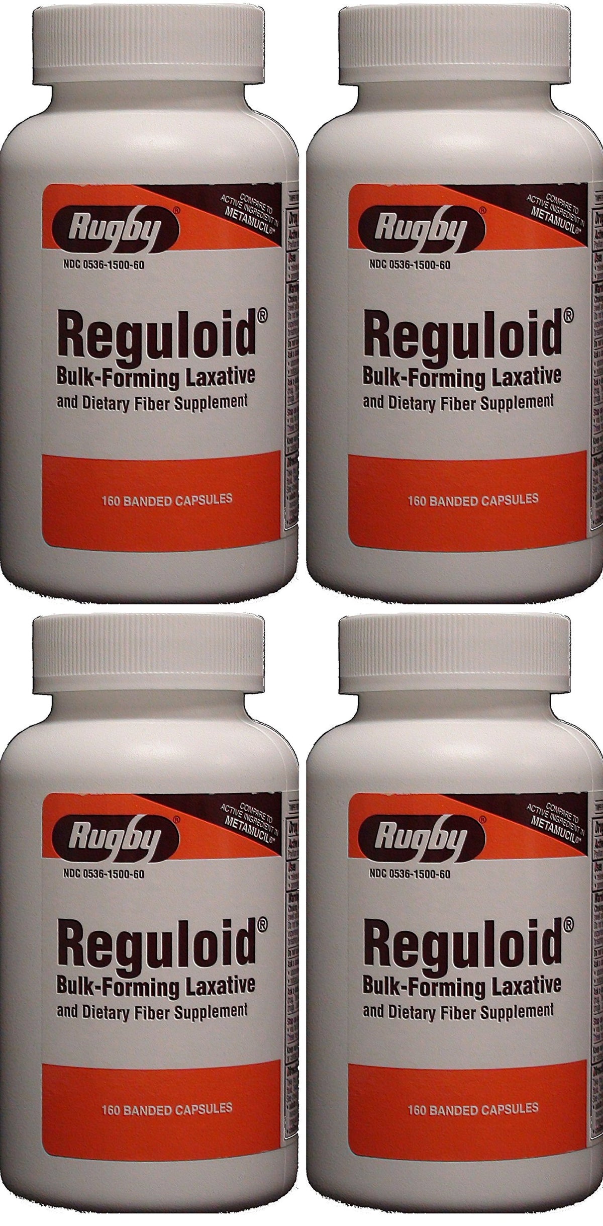Reguloid Psyllium Husk bottle front with Rugby branding for reliable fiber support