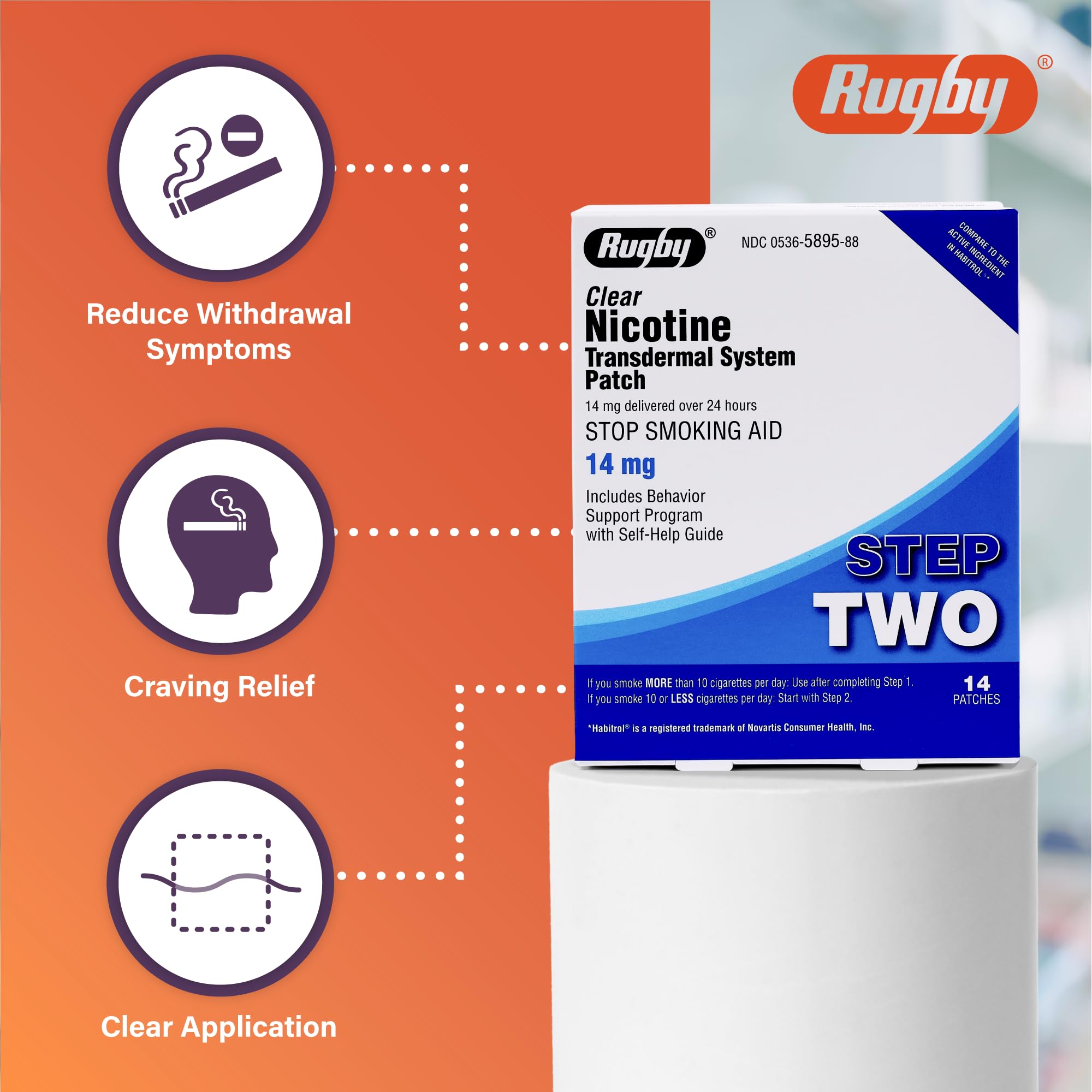 Rugby transdermal patch being applied to dry skin