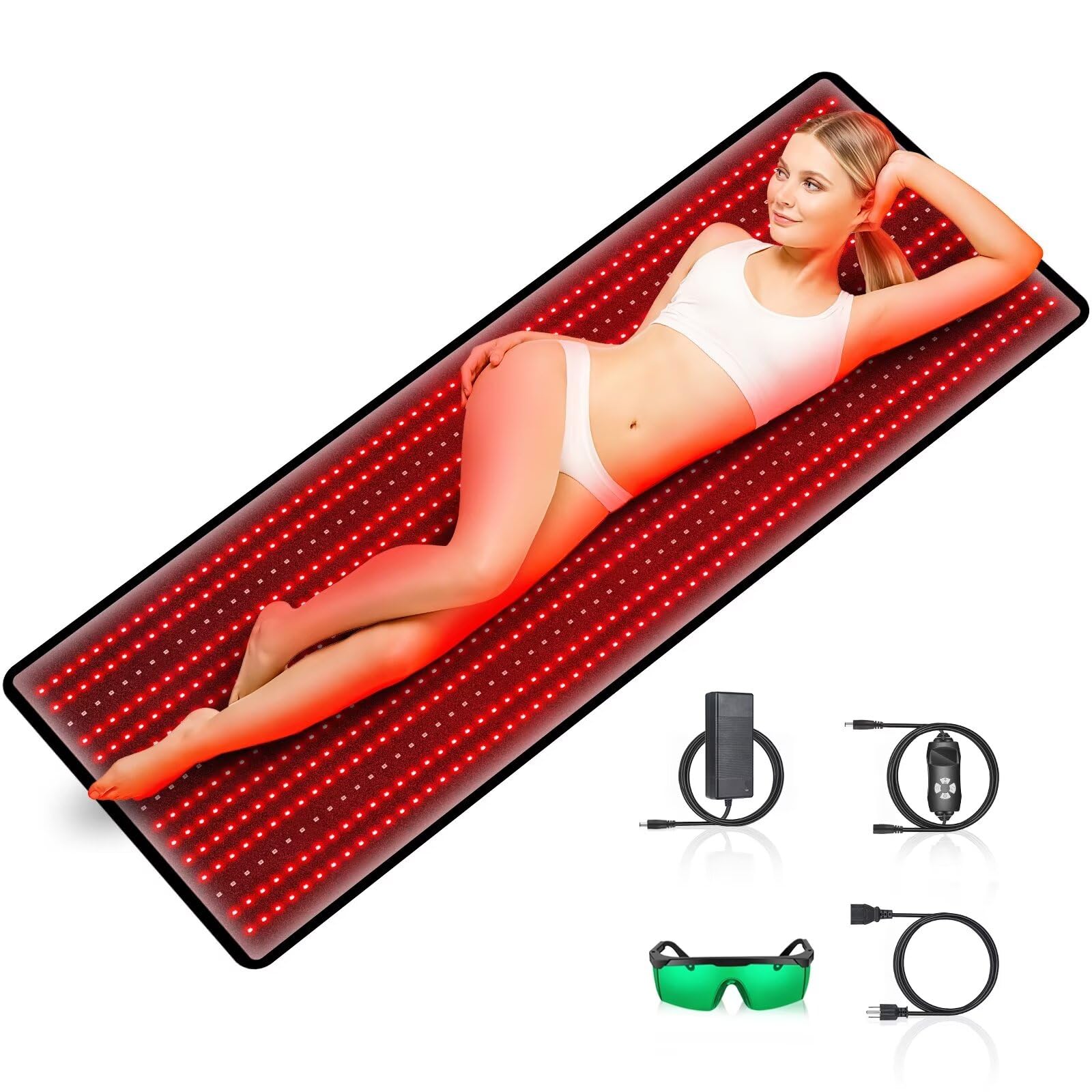 RUISQM red light therapy pad showing full-body coverage for convenient at-home sessions.