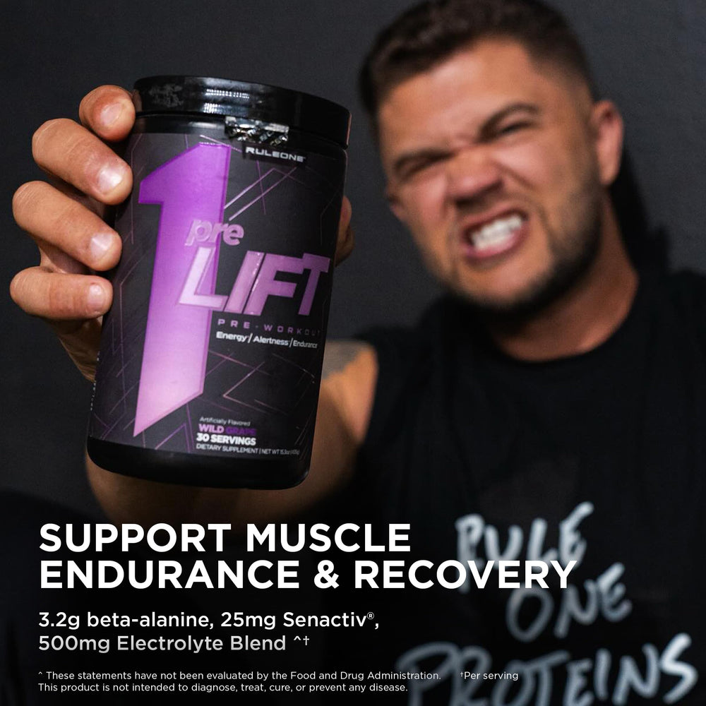 Rule 1 PreLIFT Acai Berry flavor with refreshing taste for focus
