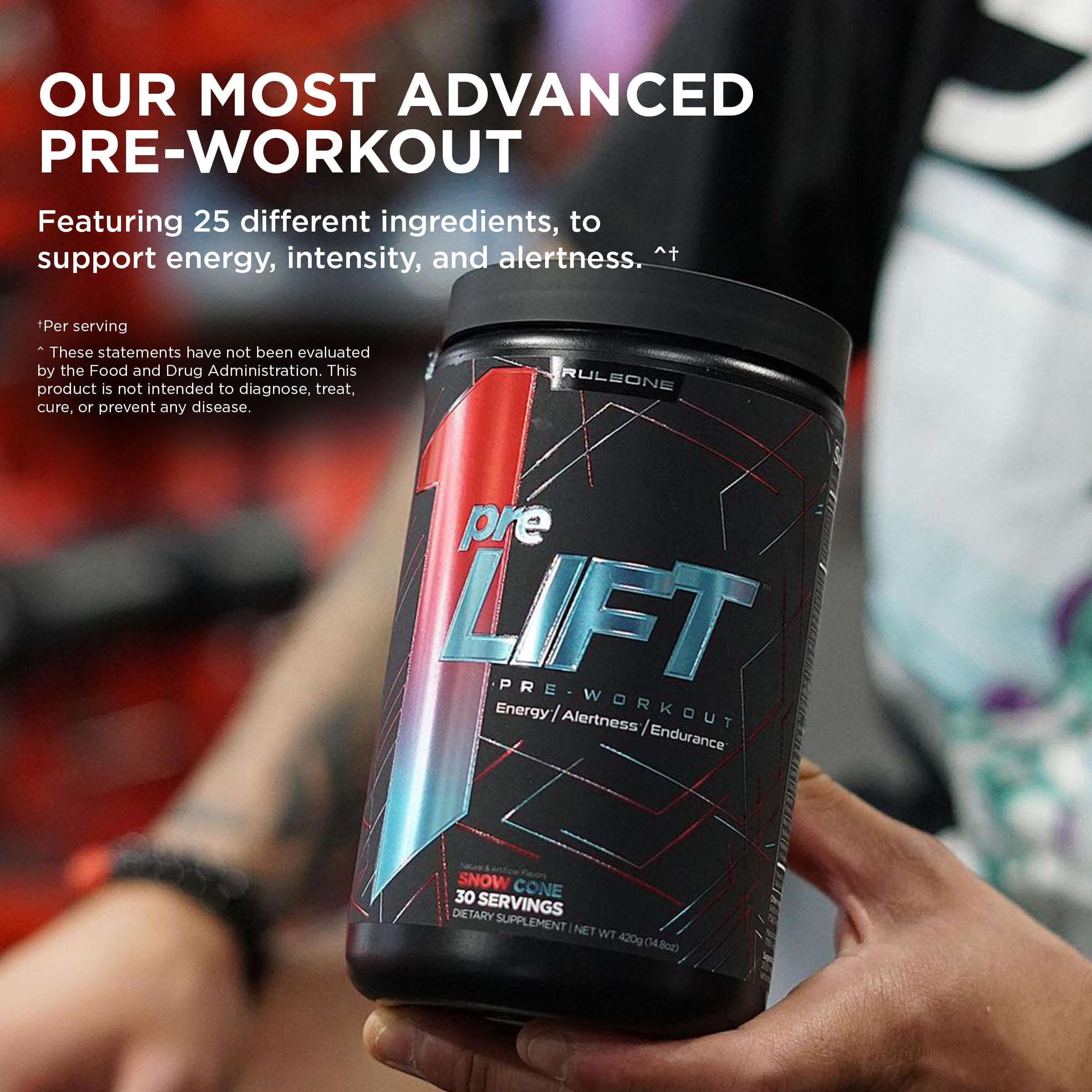 Rule 1 PreLIFT hydration scene with electrolytes for longer sessions