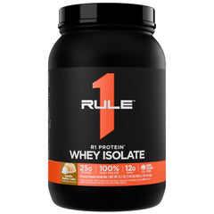 Rule 1 Protein Whey Isolate Vanilla Butter Cake tub for post-workout fueling