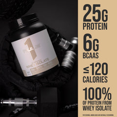 Close-up of vanilla powder from R1 Whey Isolate showing natural flavor