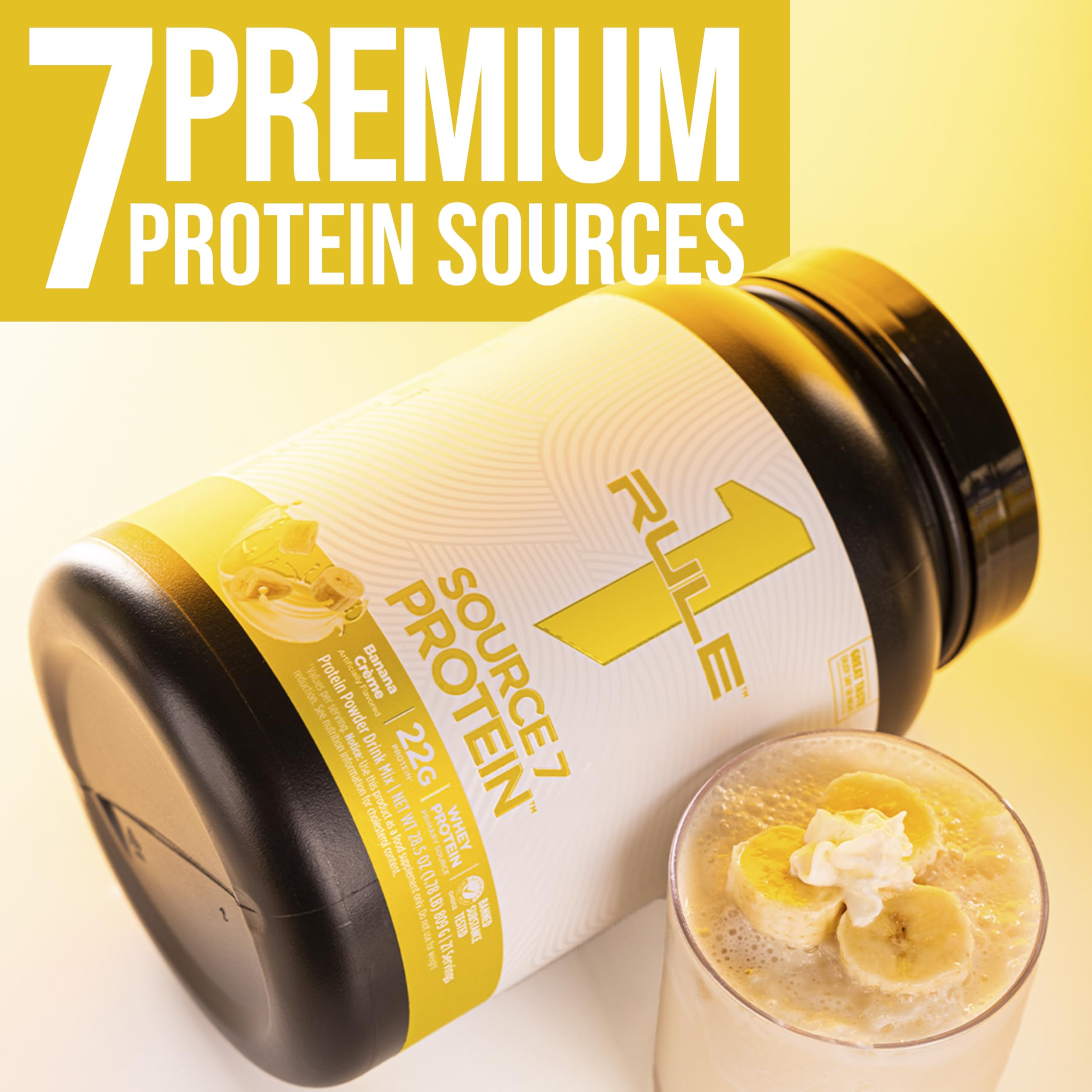 Rule 1 Source 7 Protein pour-mug demonstrates convenient on-the-go protein option