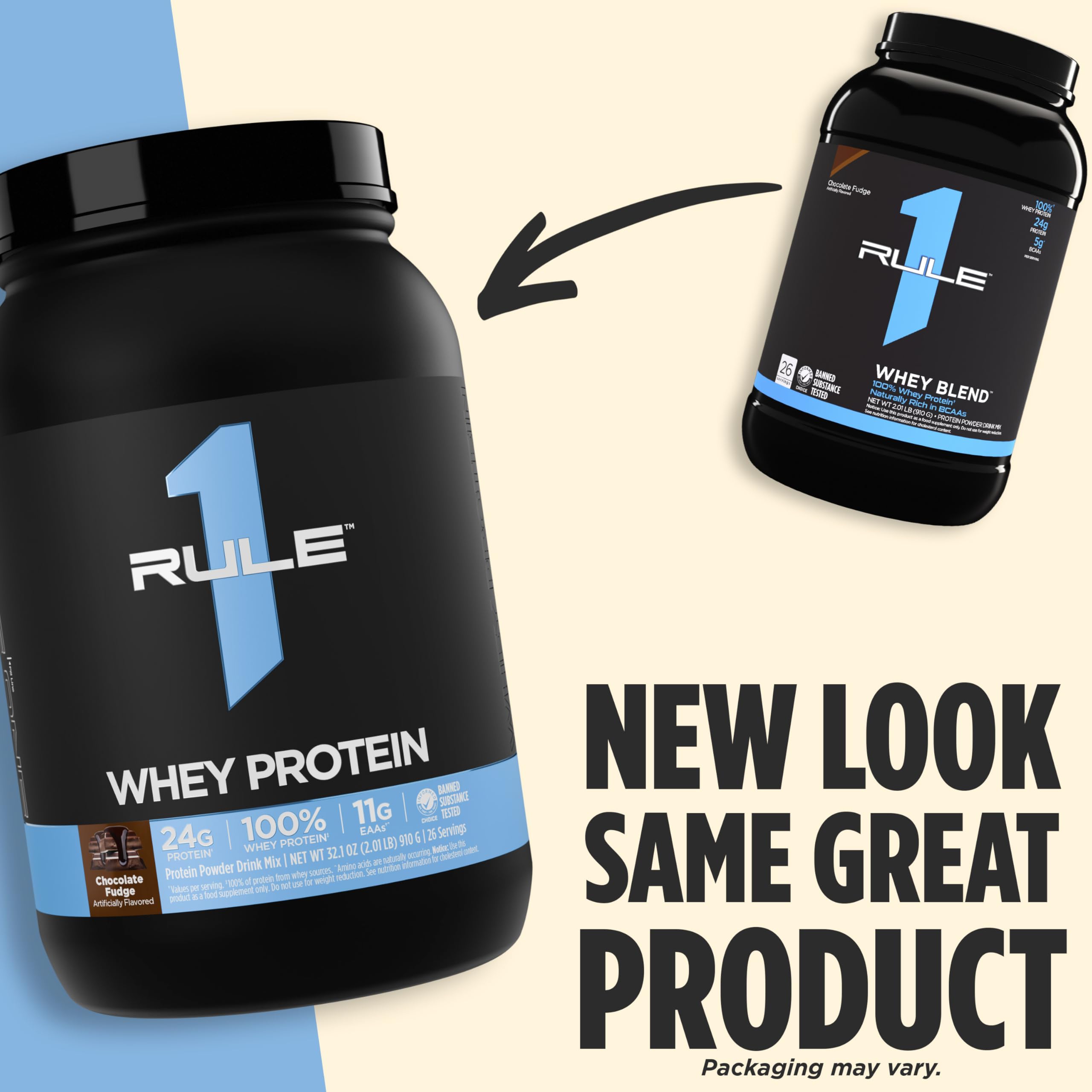 Rule 1 Whey Protein shake glass with strawberries creme creamy texture