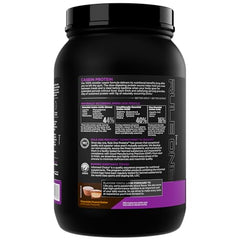 Rule 1 Casein Protein shake shown in a mixer for night-time use.