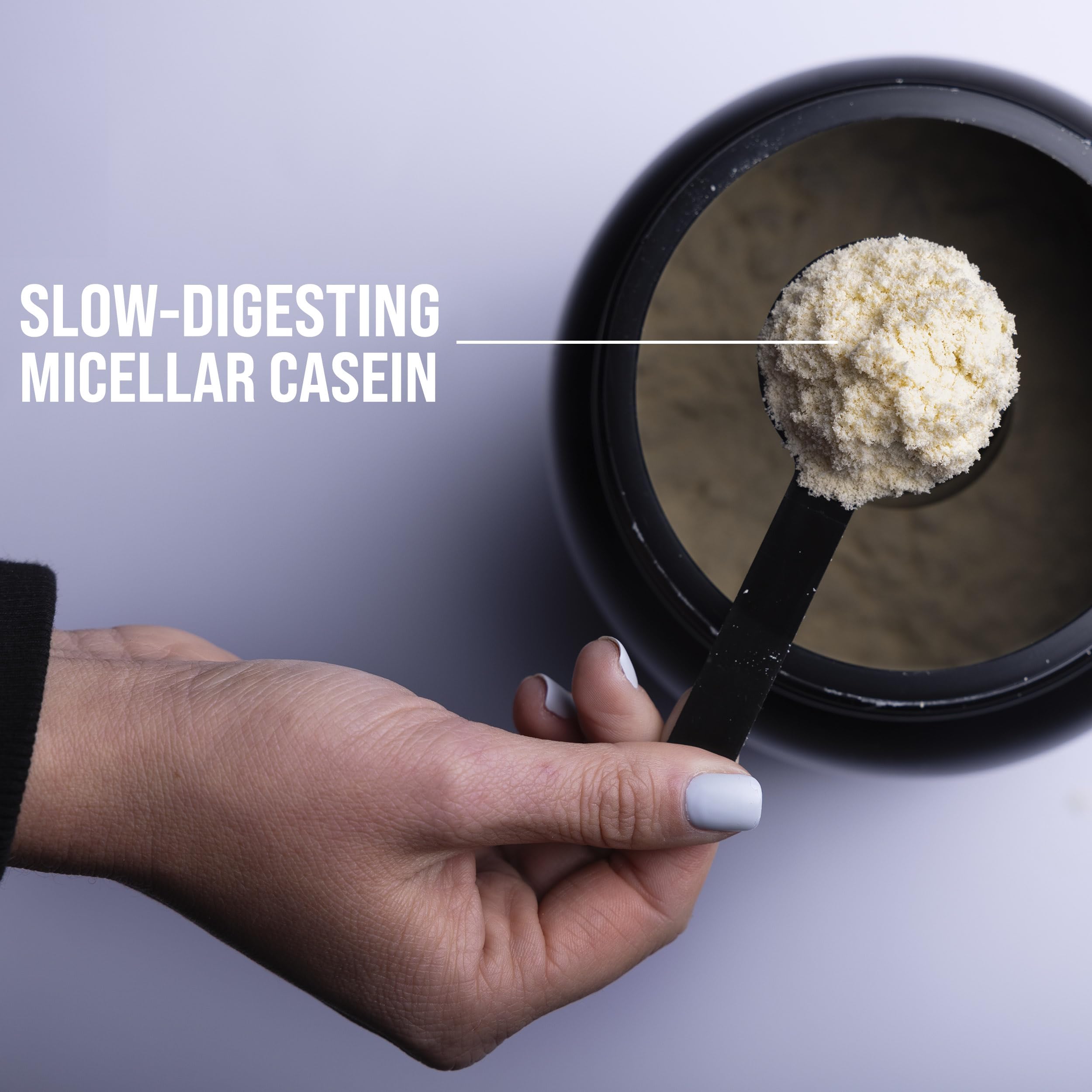 Rule 1 Casein Vanilla Creme texture closeup creamy powder