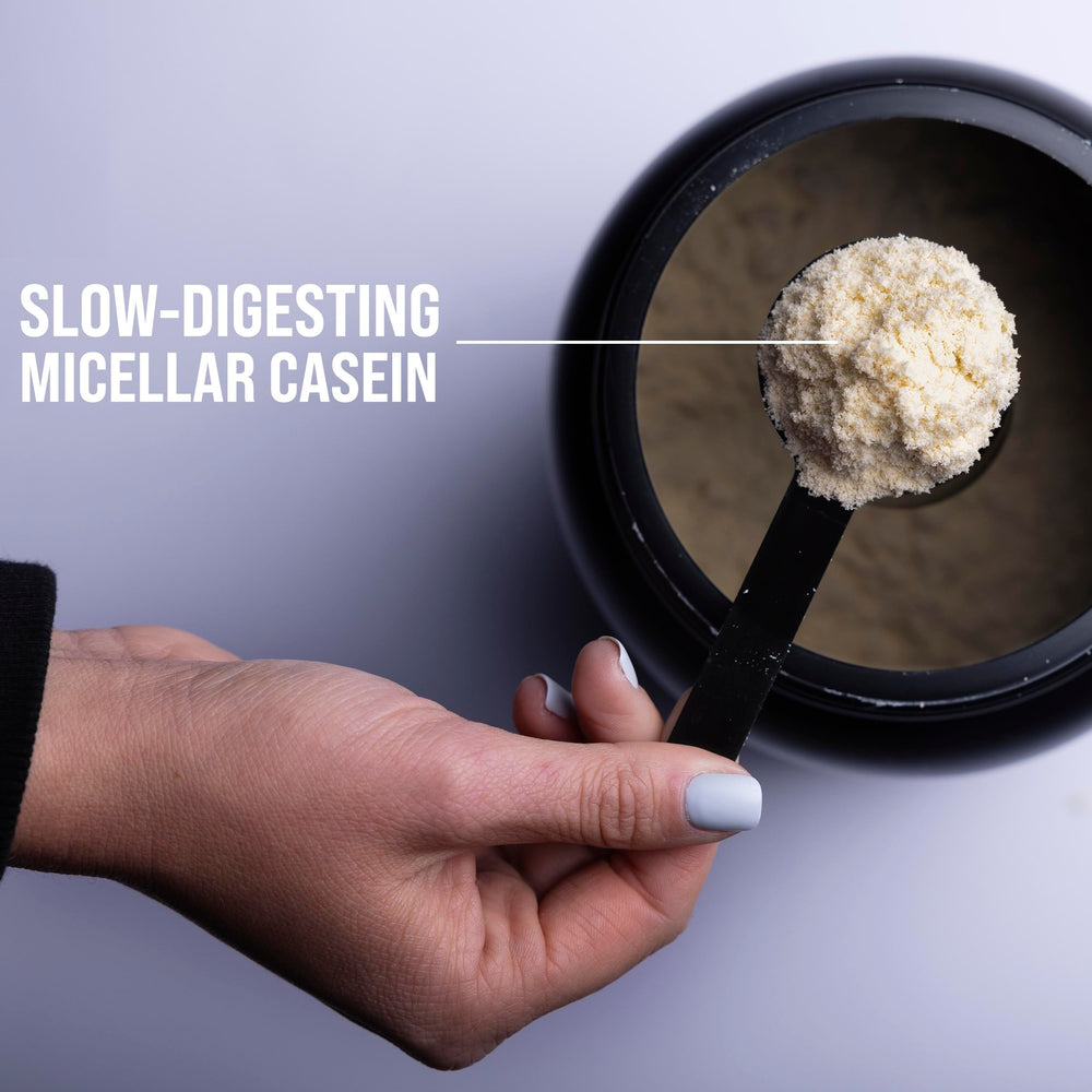 Rule 1 Casein Vanilla Creme texture closeup creamy powder