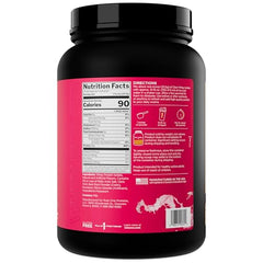 Rule 1 Clear Whey Isolate glass with strawberry lemonade, crisp flavor