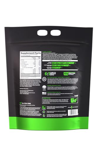 Rule1 Mass Gainer nutrition facts label for informed fueling