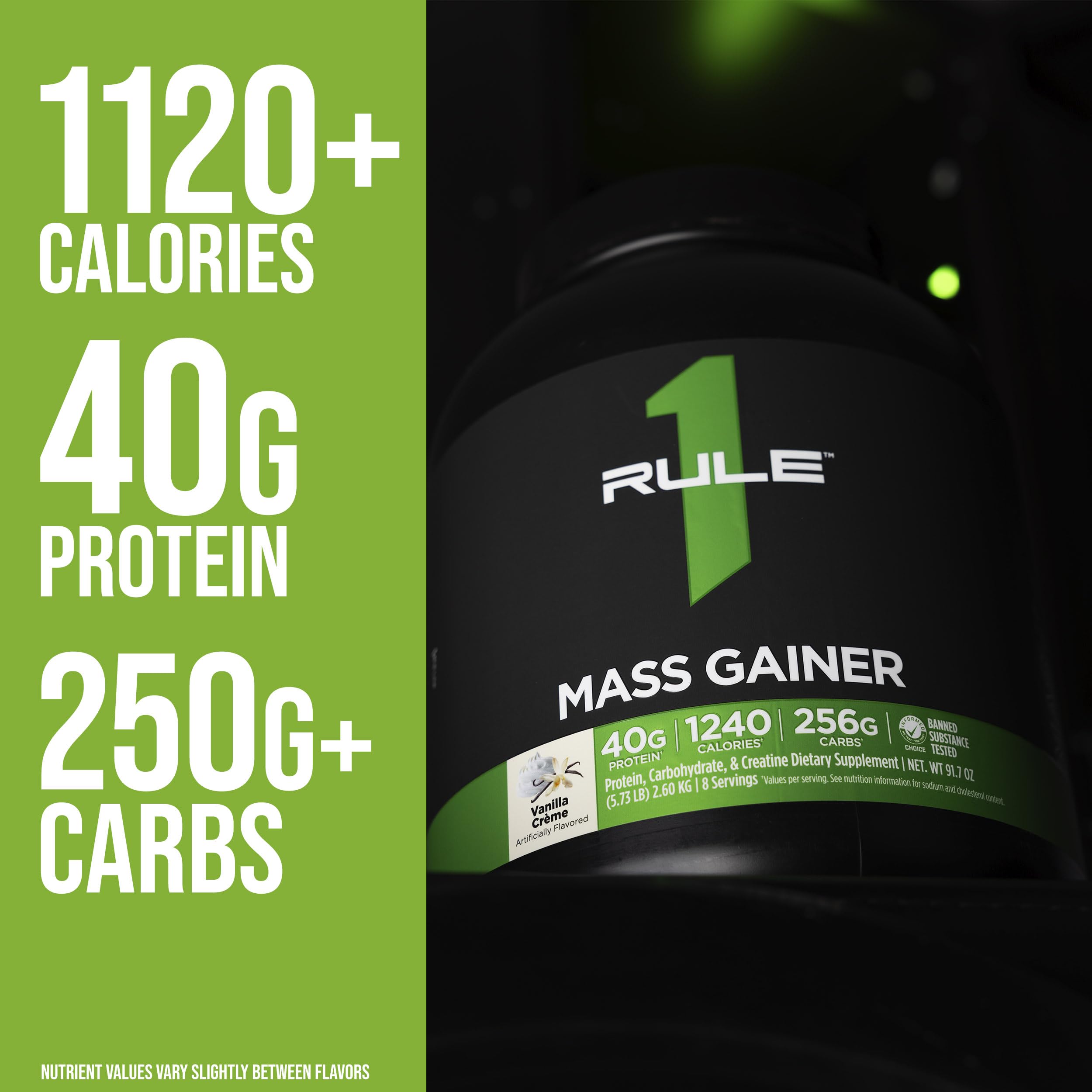 Rule1 Mass Gainer shake being mixed for a ready-to-drink option