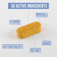Rule1 Men's Multi ingredients panel reveals over 50 micronutrients and enzymes