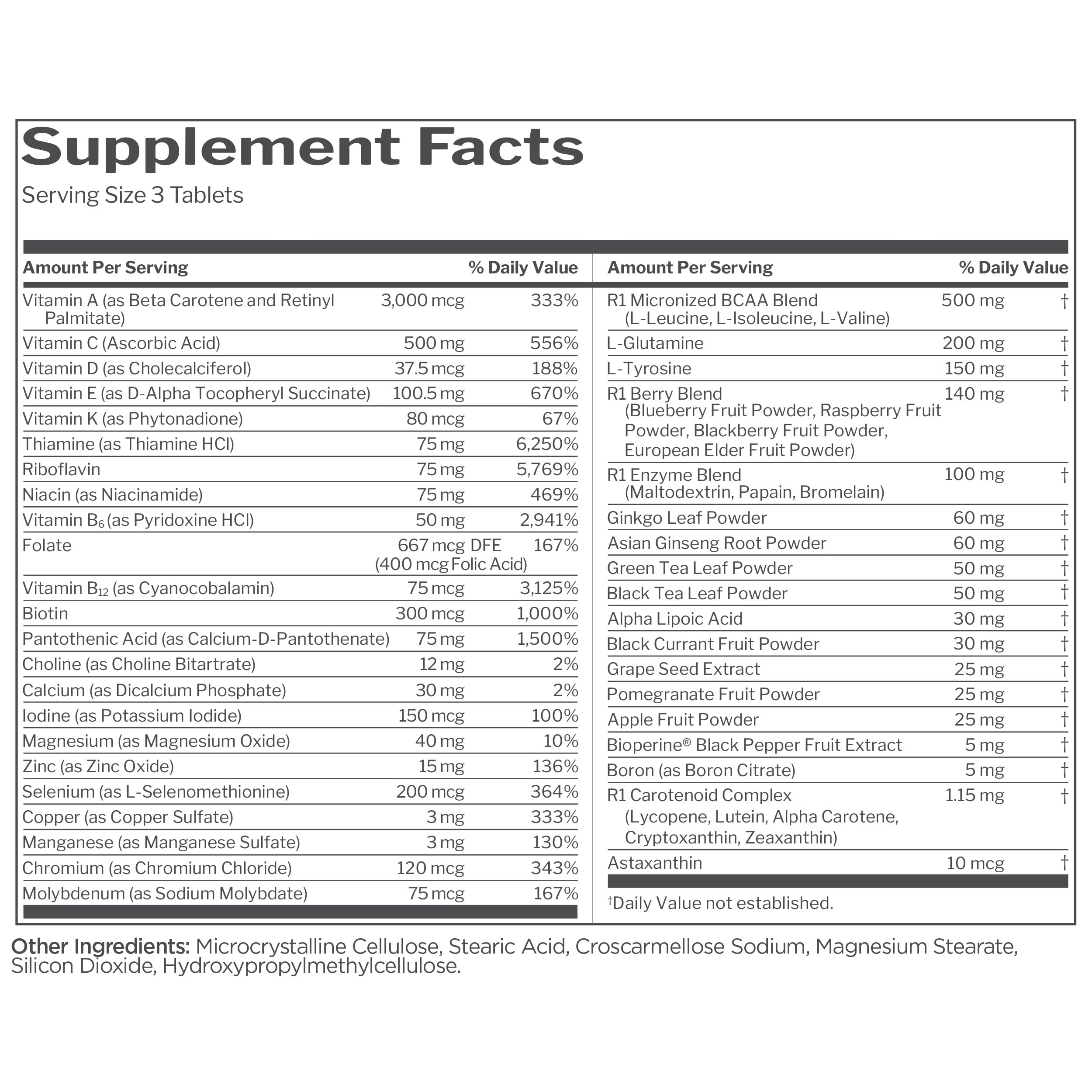 Rule1 Men's Multi vitamin D and zinc for daily nutrient balance
