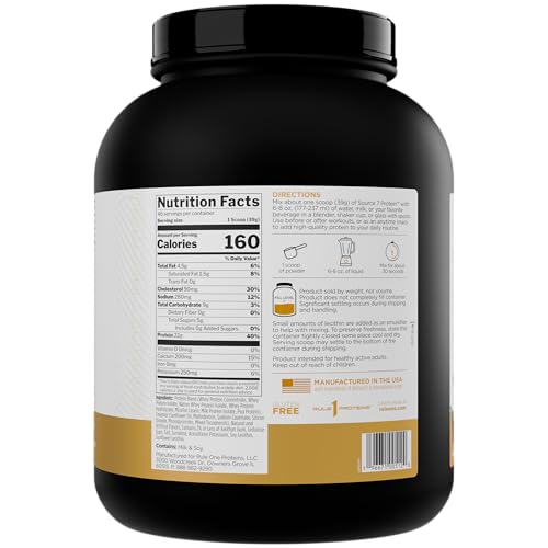 Rule 1 Source 7 Protein shaker with powder, smooth mix for post-workout recovery