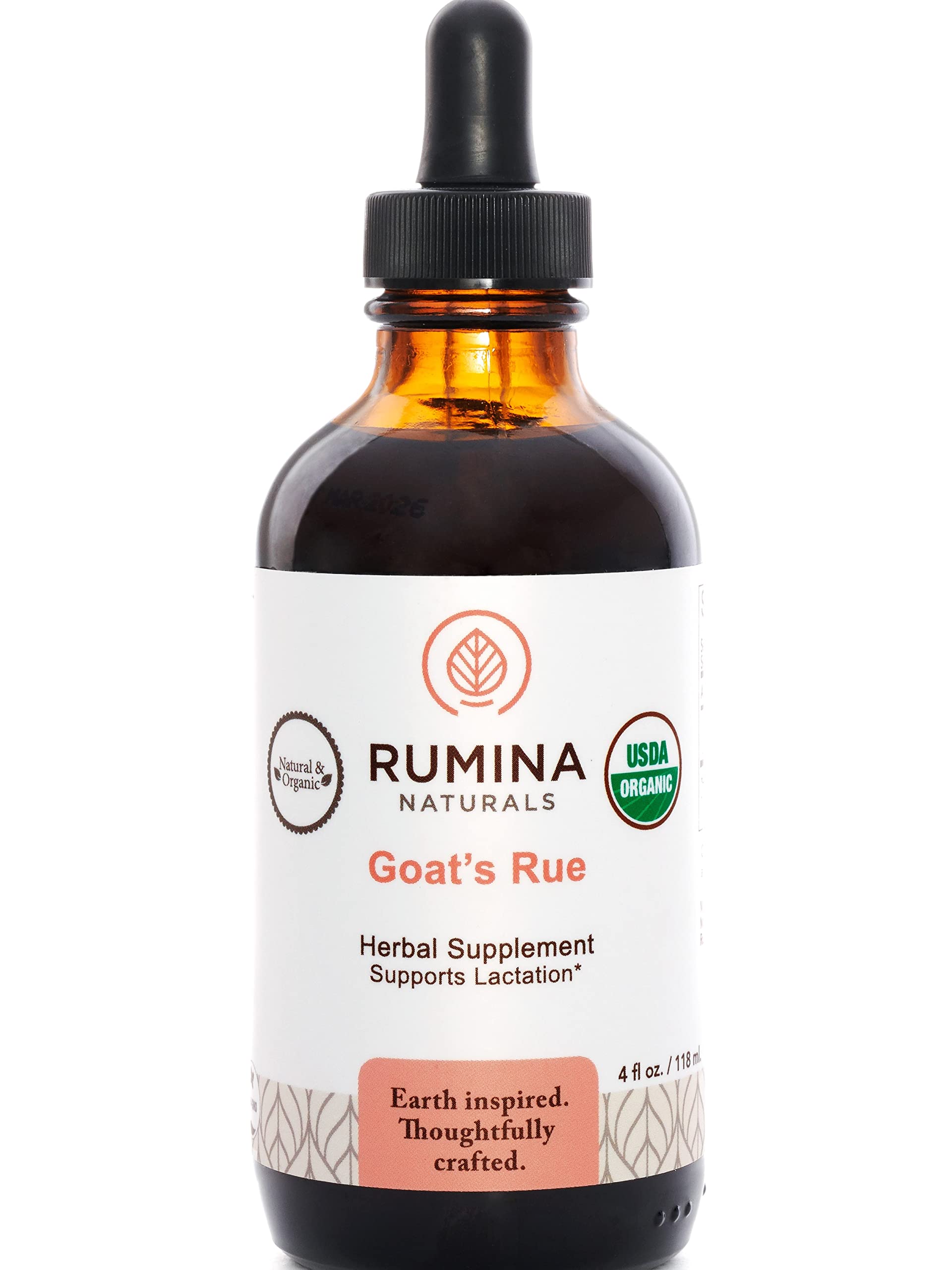 Rumina Naturals Goats Rue bottle: organic lactation support for nursing moms