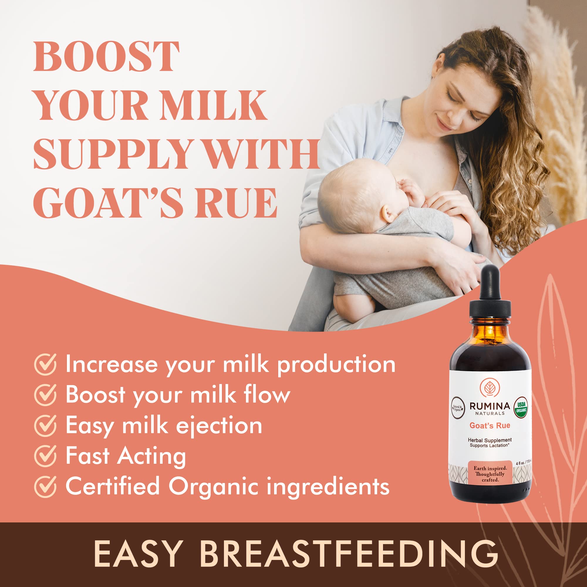 Rumina Naturals Goats Rue label: trusted organic formula for milk production