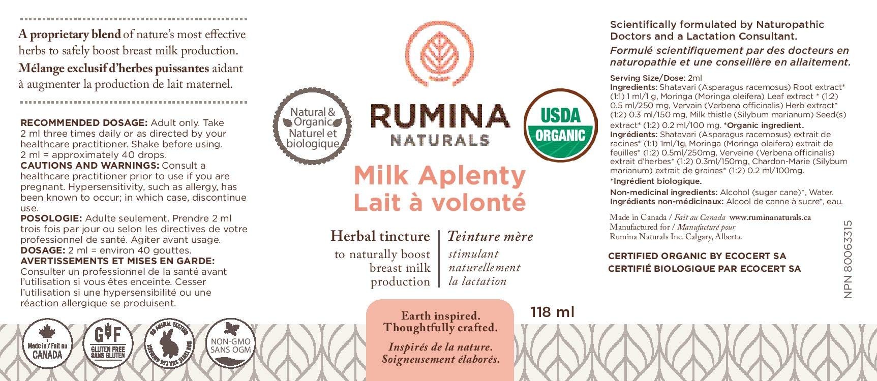 Rumina Naturals Milk Aplenty mom and baby lifestyle scene conveying breastfeeding confidence.