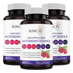 RUNICA 6X berry blend bottle highlighting antioxidant support for daily wellness