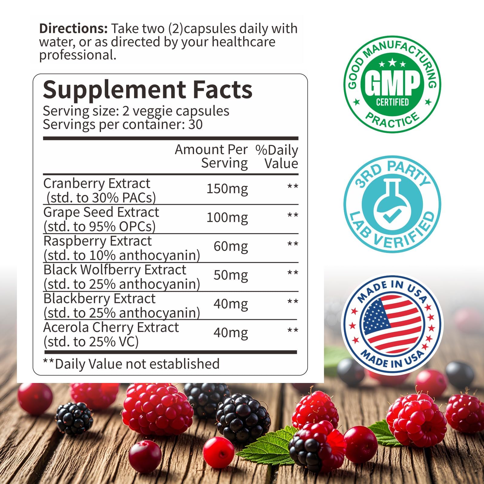 RUNICA elderberry-raspberry-blueberry-bilberry capsules emphasize antioxidant-rich daily vitality.