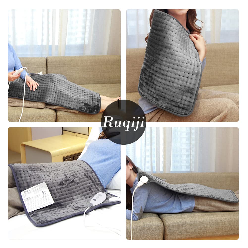 RUQIJI heating pad featuring 120-minute auto shut-off for safety.